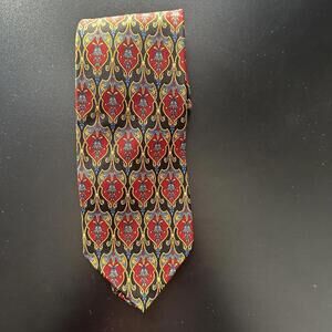 VTG Christian Dior Monsieur Vintage Patterned 100% Silk Tie EUC